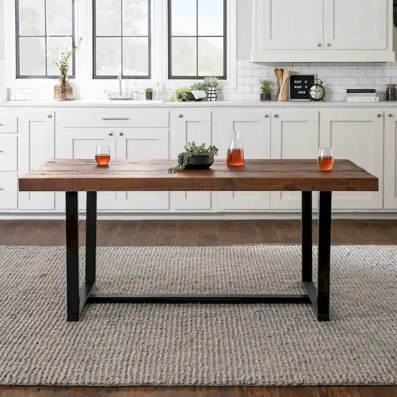 Solid Wood 72-inch Distressed Dining Table