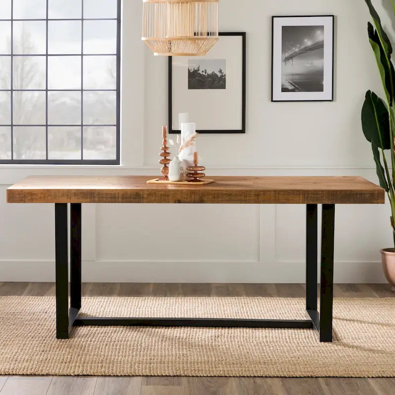 Solid Wood 72-inch Distressed Dining Table