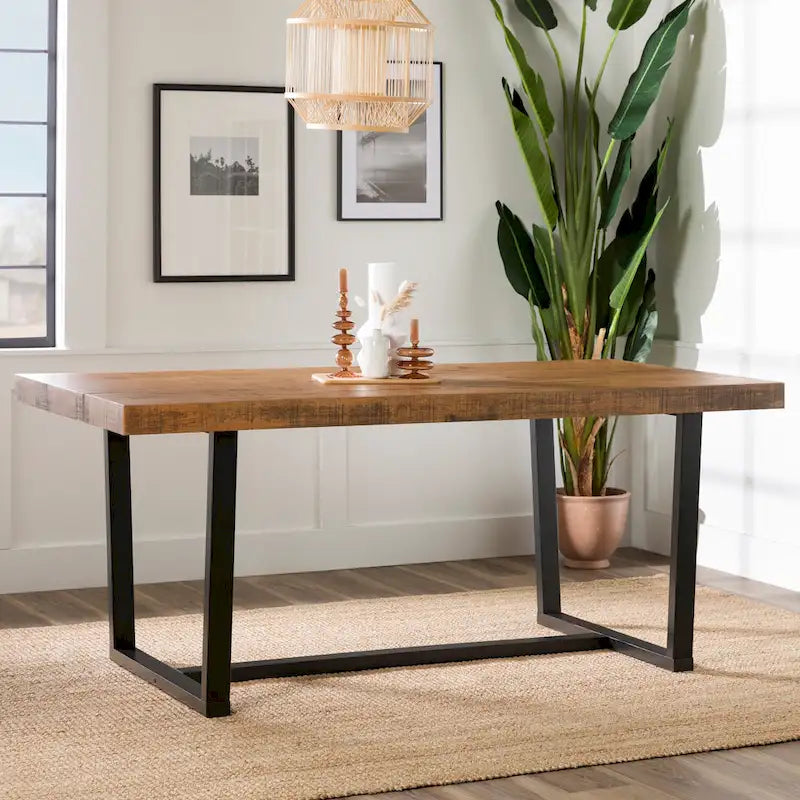 Solid Wood 72-inch Distressed Dining Table