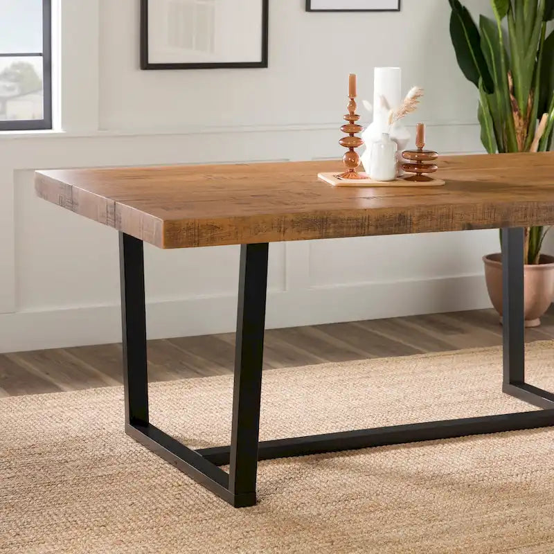 Solid Wood 72-inch Distressed Dining Table