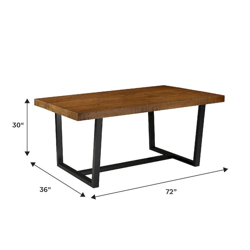 Solid Wood 72-inch Distressed Dining Table