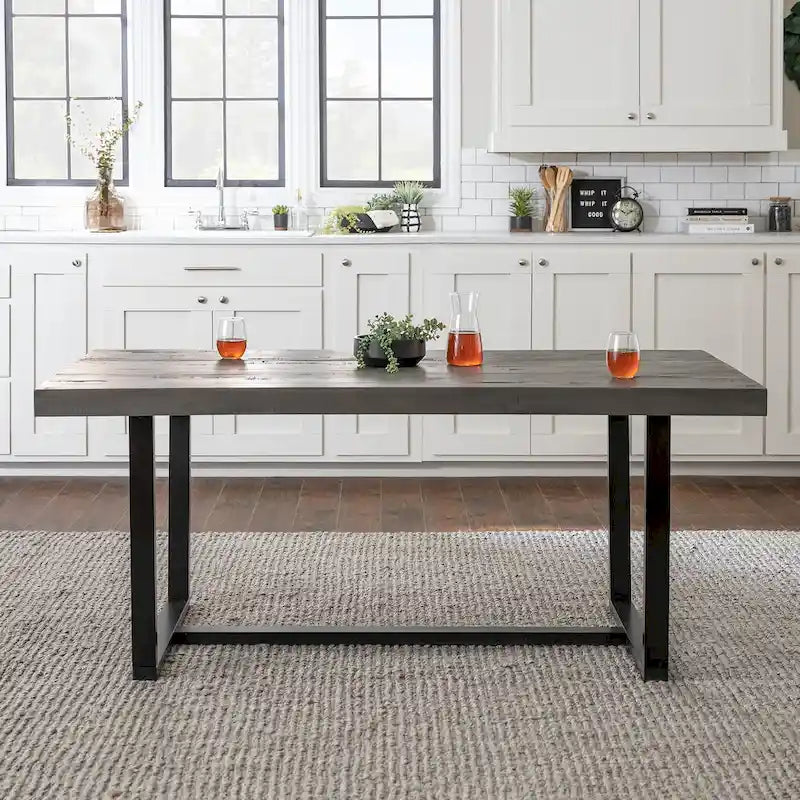 Solid Wood 72-inch Distressed Dining Table