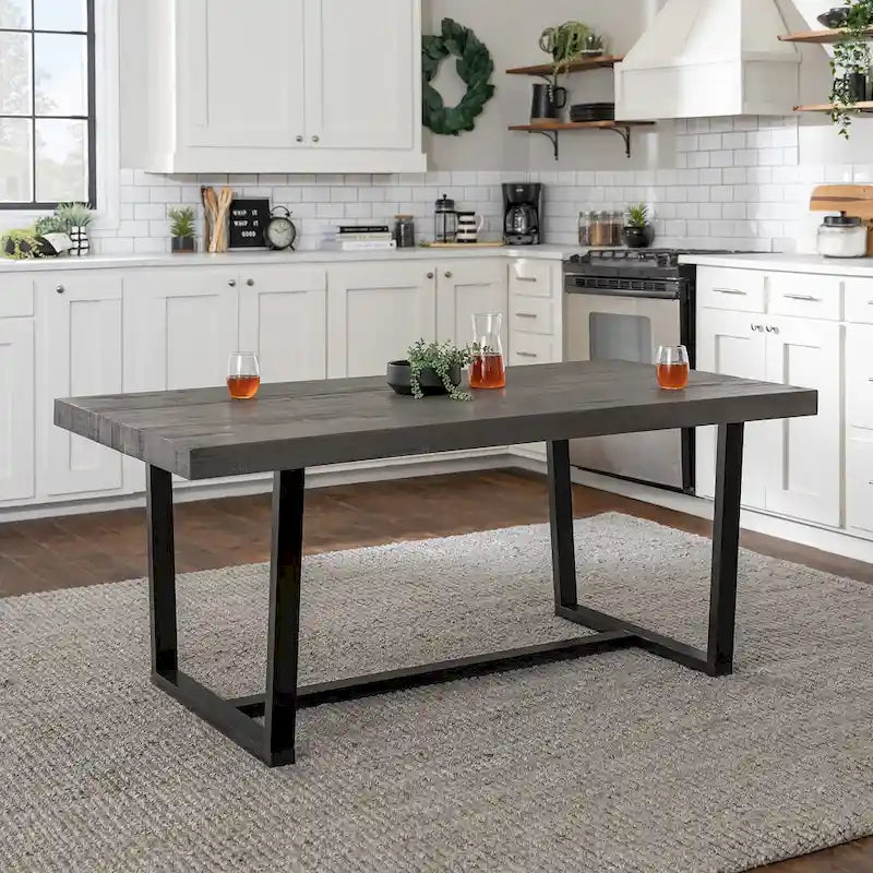 Solid Wood 72-inch Distressed Dining Table