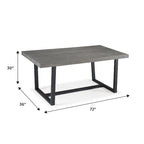 Solid Wood 72-inch Distressed Dining Table