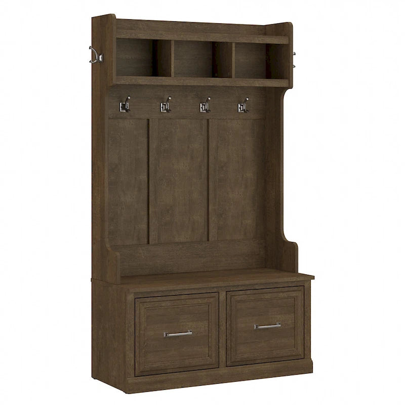 40W Hall Tree and Shoe Bench with Doors