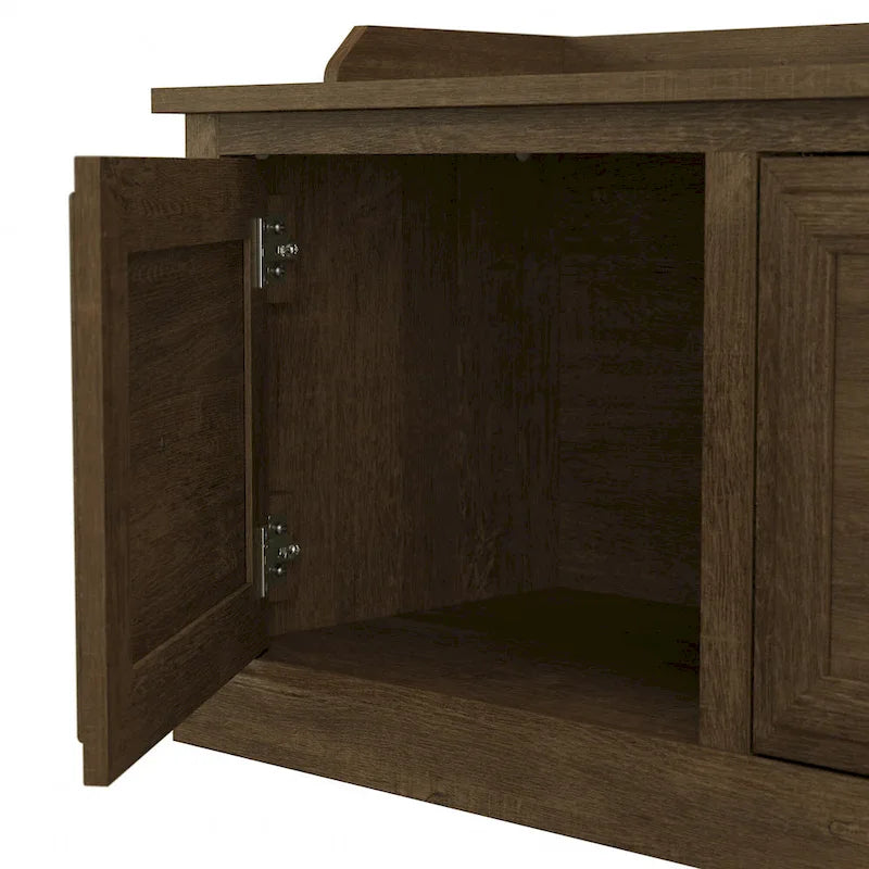 40W Hall Tree and Shoe Bench with Doors