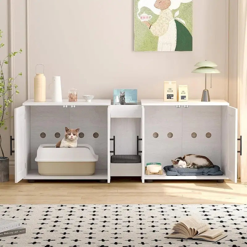 Katzentoilettenschrank mit zwei Fächern