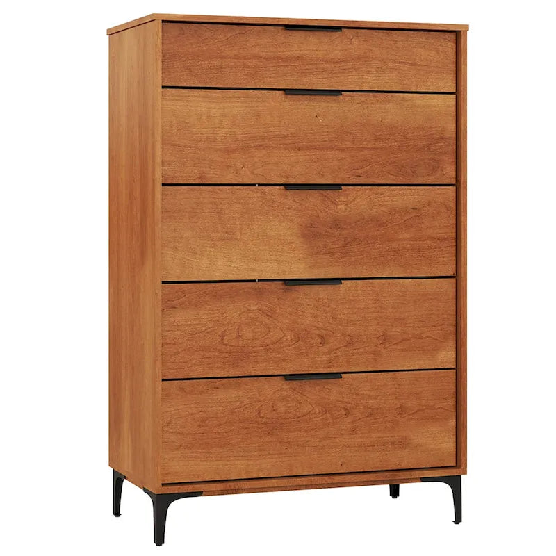 5-Drawer Dresser w/ Interlock System Metal Support Legs &