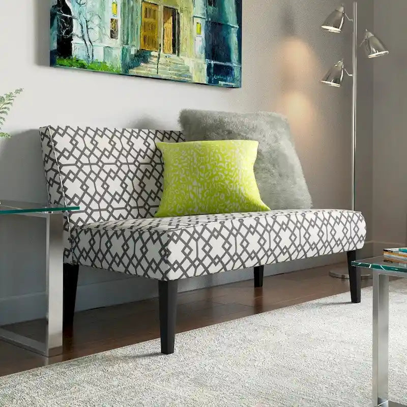 Geometric Pattern Fabric Loveseat
