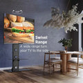 Support TV pivotant haut de gamme pour écrans de 37 à 72 pouces avec étagères, supporte jusqu'à 110 lb