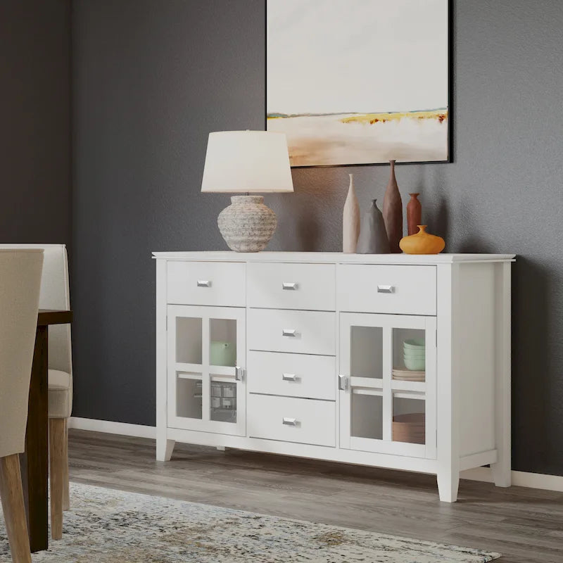 Solid Wood Transitional Sideboard Buffet - 54 inch Wide