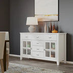 Credenza buffet di transizione in legno massello - larga 54 pollici