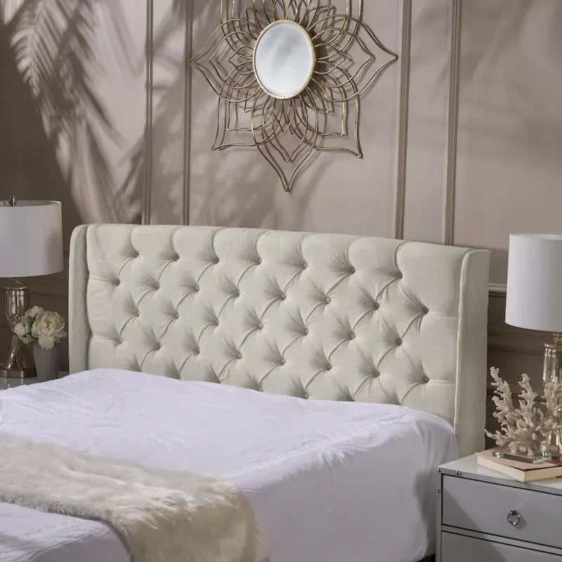 Queen Wingback Headboard Luxurious Tufted Design