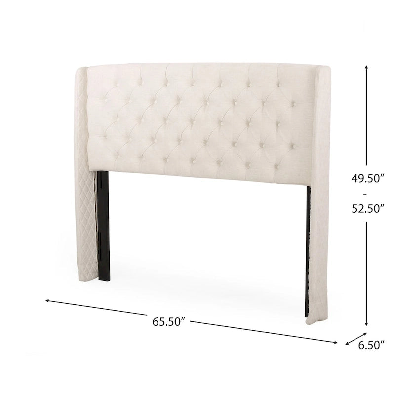 Queen Wingback Headboard Luxurious Tufted Design