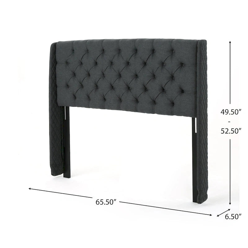 Queen Wingback Headboard Luxurious Tufted Design