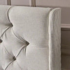 Testiera queen-size con schienale ad ali e lussuoso design capitonné