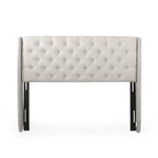 Testiera queen-size con schienale ad ali e lussuoso design capitonné