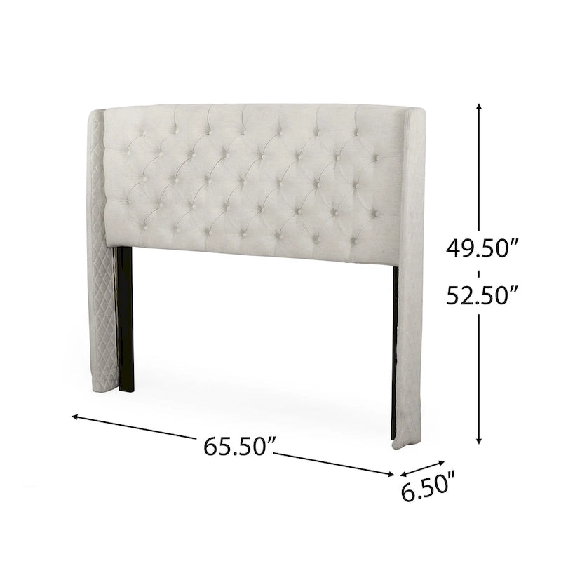 Queen Wingback Headboard Luxurious Tufted Design