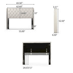 Testiera queen-size con schienale ad ali e lussuoso design capitonné