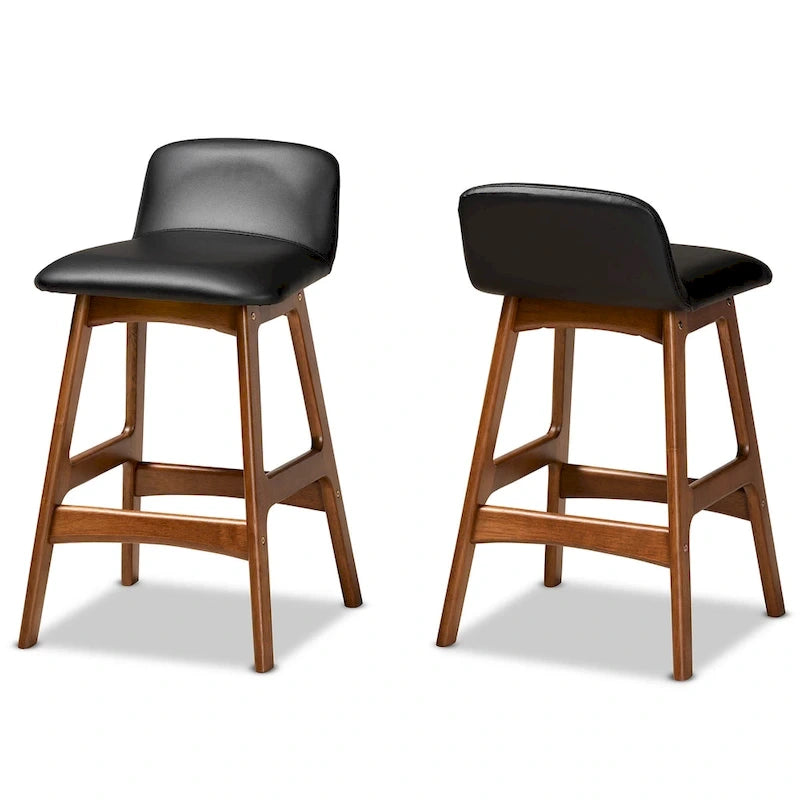 Mid-Century Modern 2-PC Counter Stool Set