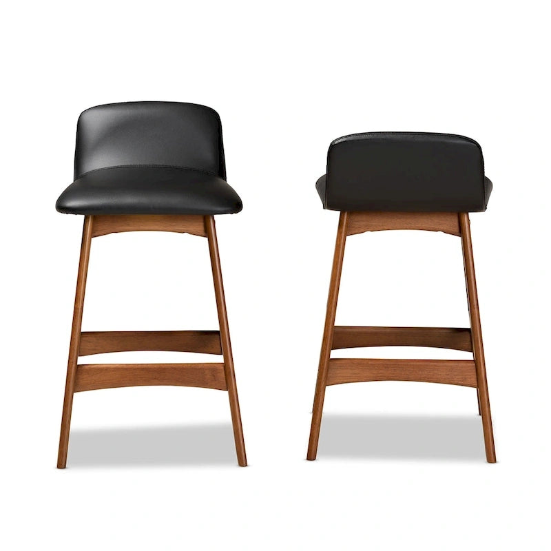 Mid-Century Modern 2-PC Counter Stool Set