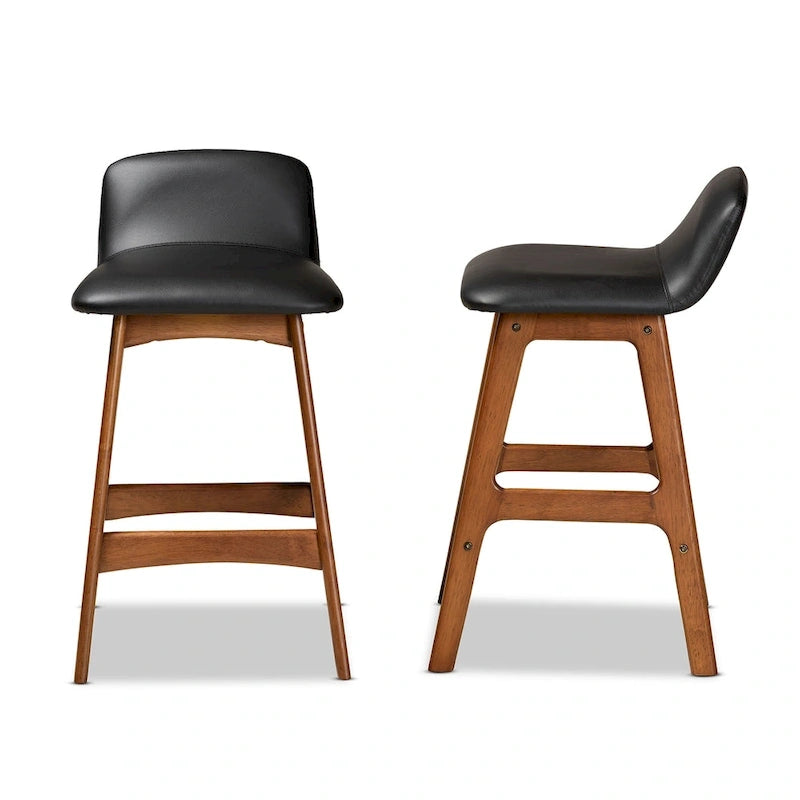 Mid-Century Modern 2-PC Counter Stool Set