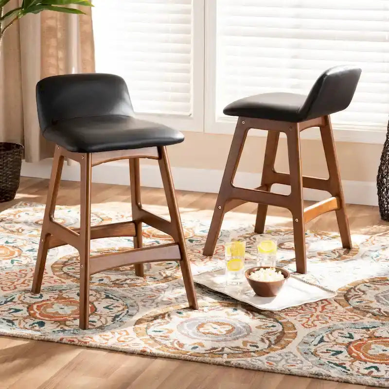 Mid-Century Modern 2-PC Counter Stool Set