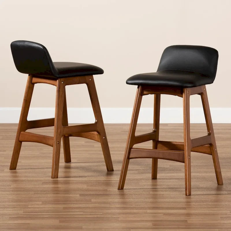 Mid-Century Modern 2-PC Counter Stool Set