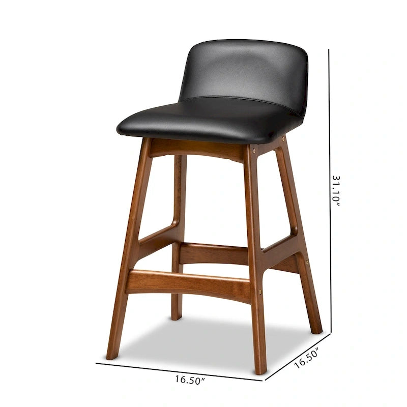 Mid-Century Modern 2-PC Counter Stool Set