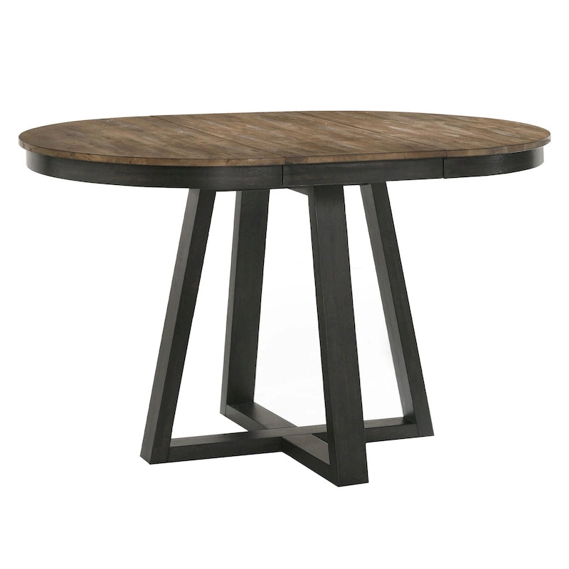 Round Counter Table with Trestle-styled based, Brushed Brown & Pecan