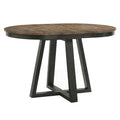 Round Counter Table with Trestle-styled based, Brushed Brown & Pecan