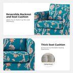 Modern Slipcovered Swivel Chair with Removable Cushion