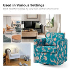 Modern Slipcovered Swivel Chair with Removable Cushion