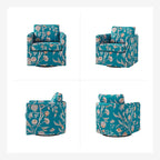 Modern Slipcovered Swivel Chair with Removable Cushion