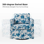 Modern Slipcovered Swivel Chair with Removable Cushion