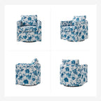 Modern Slipcovered Swivel Chair with Removable Cushion