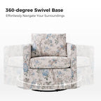 Modern Slipcovered Swivel Chair with Removable Cushion