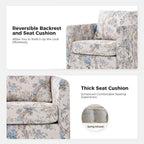 Modern Slipcovered Swivel Chair with Removable Cushion