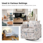 Modern Slipcovered Swivel Chair with Removable Cushion