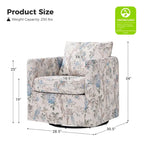 Modern Slipcovered Swivel Chair with Removable Cushion