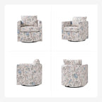 Modern Slipcovered Swivel Chair with Removable Cushion