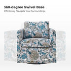 Modern Slipcovered Swivel Chair with Removable Cushion