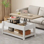 Lift Top Coffee Table Extendable Tabletop with Hidden Storage and Shelves