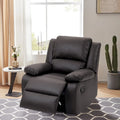 Vegan Leather Upholstered Push Back Manual Recliner Chair