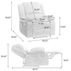 Handmatig verstelbare relaxfauteuil met veganleren bekleding en verstelbare rugleuning