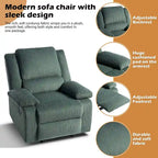 Handmatig verstelbare relaxfauteuil met veganleren bekleding en verstelbare rugleuning