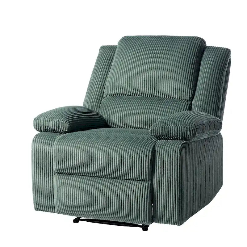 Vegan Leather Upholstered Push Back Manual Recliner Chair