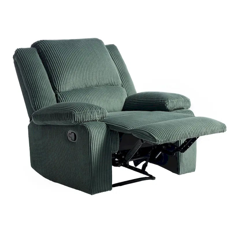 Vegan Leather Upholstered Push Back Manual Recliner Chair