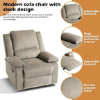 Handmatig verstelbare relaxfauteuil met veganleren bekleding en verstelbare rugleuning