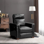 34.65 Wide Contemporary Classic Genuine Leather Power Recliner With USB Port